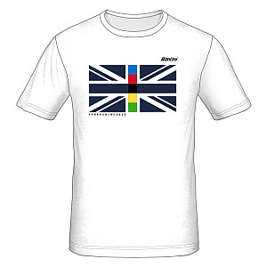 White Union Jack Santini T-Shirt with Reverse Route Map